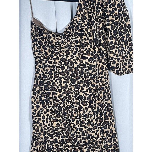Jonathan Simkhai One Shoulder Leopard Print Dress Size 10 - Picture 11 of 16
